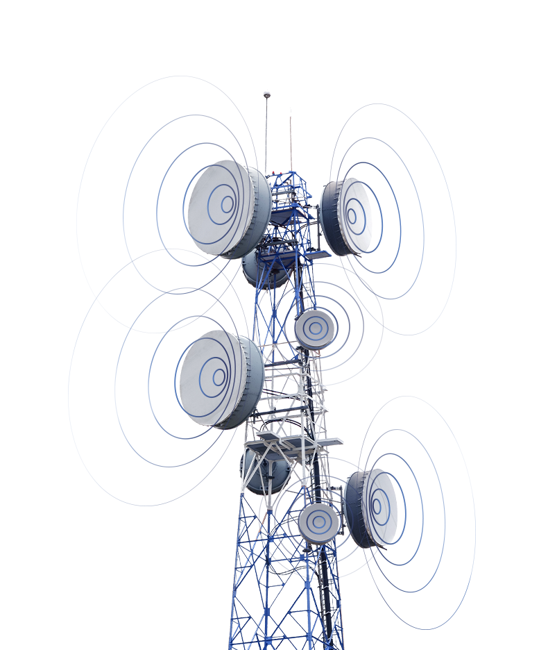 graphic depicting a broadband wireless tower