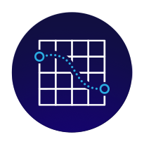 circular icon depicting a chart for tracking