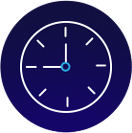 circular icon depicting a clock