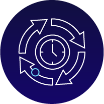 circular icon depicting lifecycle management