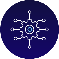 circular icon depicting networking