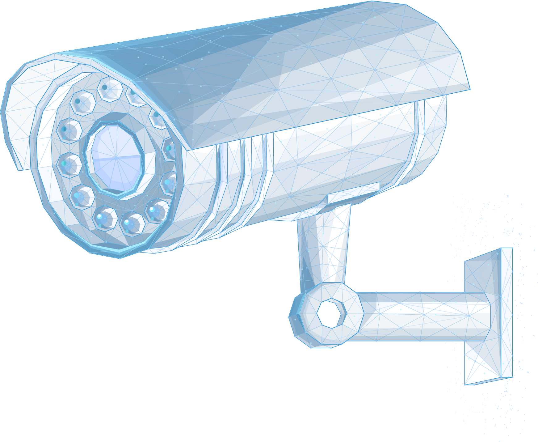 graphic of a semitransparent security camera